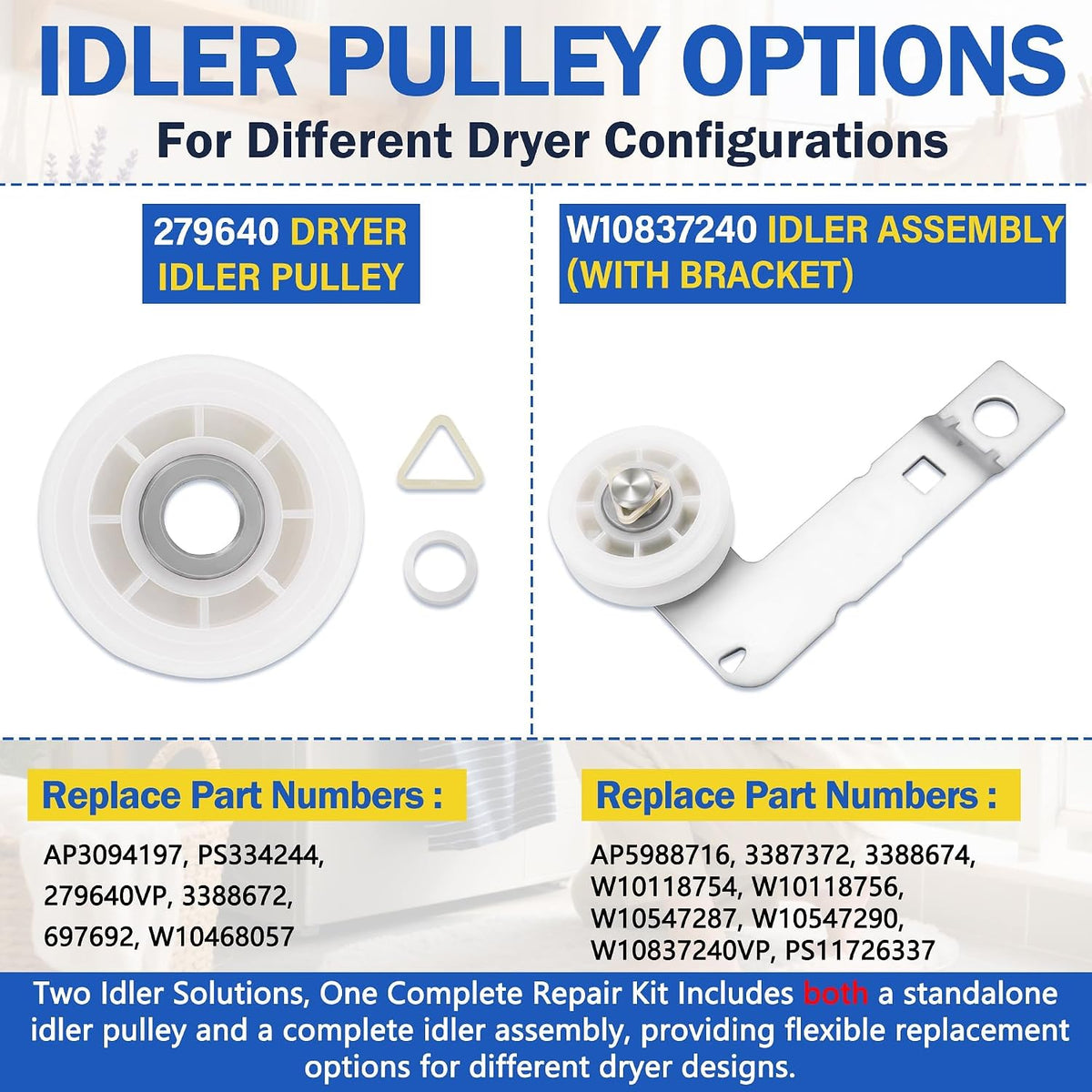 WED8300SW0 WED9150WW0 WED9050XW1 Dryer Roller Belt Kit Fit for Whirl-pool