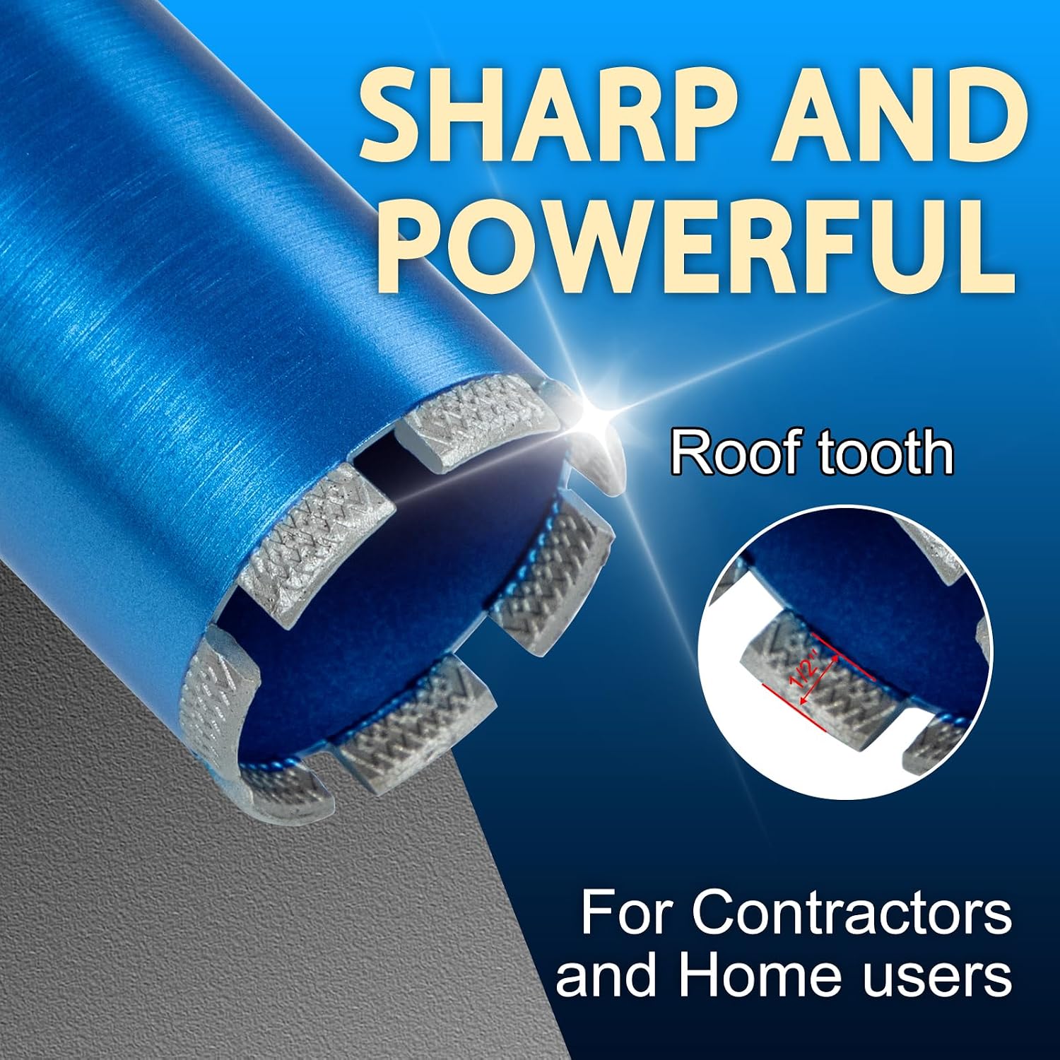 Wet Diamond Core Drill Bits 3"/77mm Diameter, 15"/380mm Drilling Depth Concrete Core Drill Bit, 1-1/4-7" Thread Core