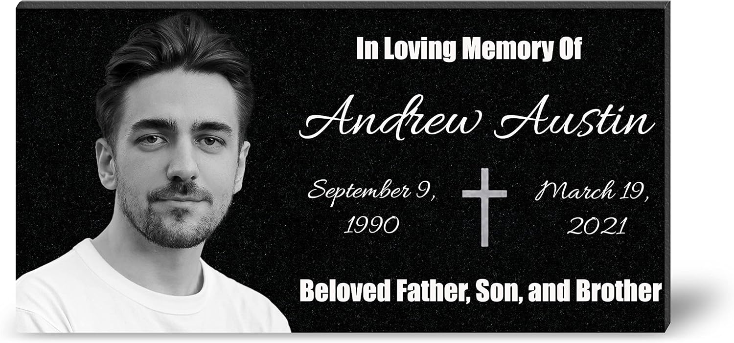Memorial Plaques for Outdoors Personalized Tiny Headstone Small Grave Stone, Little Tombstones, Memory Plaques for
