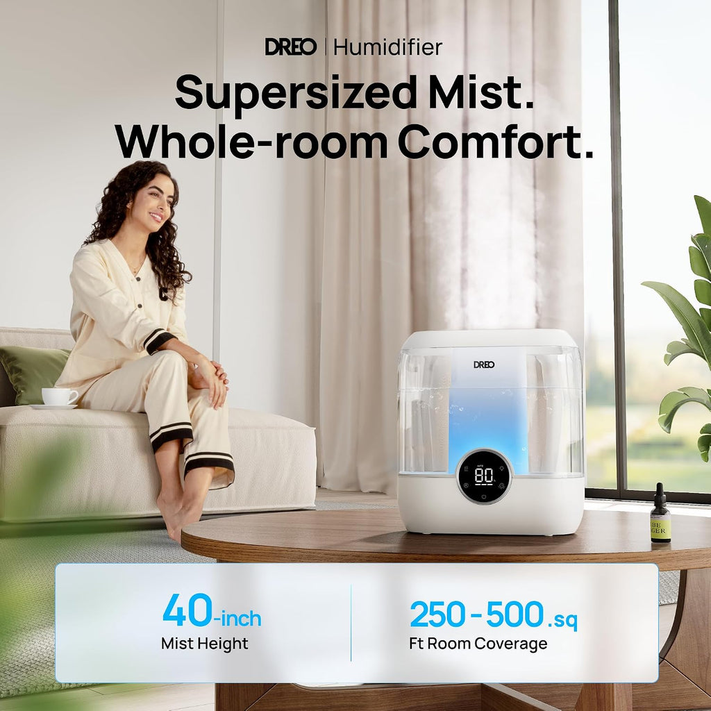 6L Humidifiers for Bedroom, 60H Runtime, 28 dB Quiet, HM524 | Precise Humidity Control, Easy to Refill & Clean