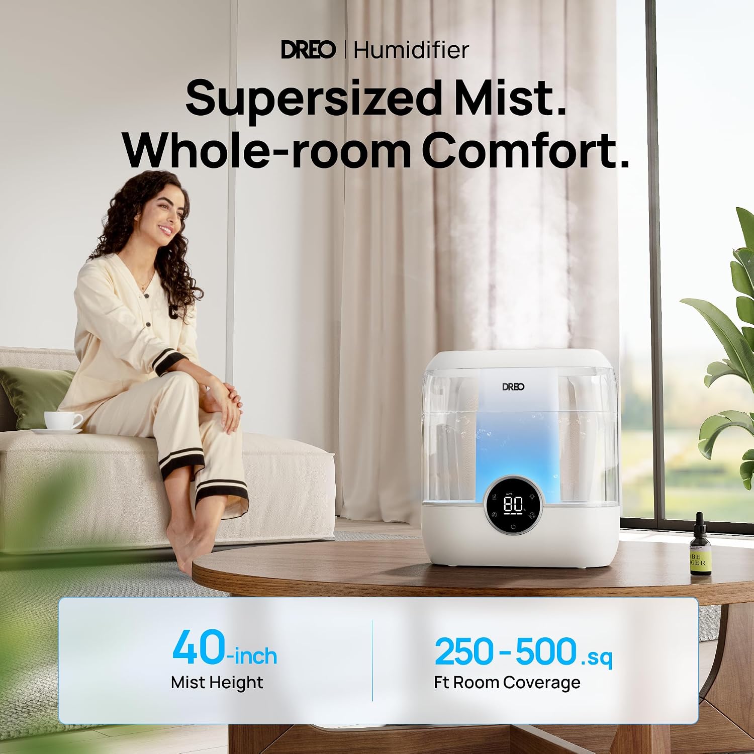 6L Humidifiers for Bedroom, 60H Runtime, 28 dB Quiet, HM524 | Precise Humidity Control, Easy to Refill & Clean