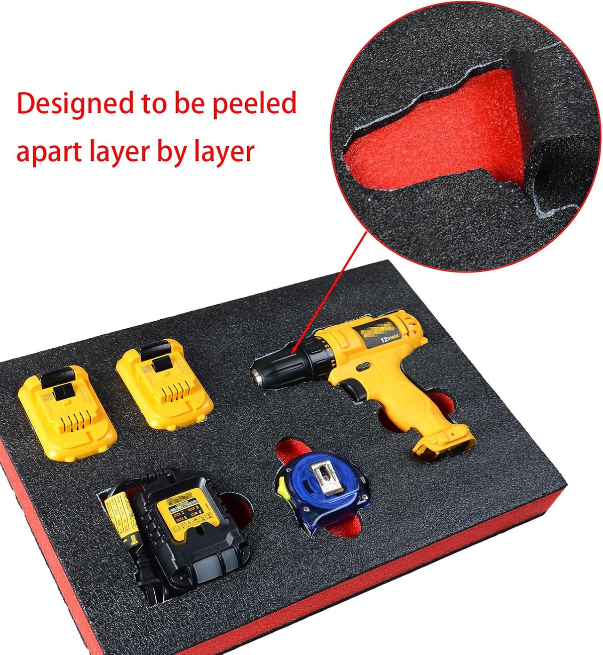 Tool Box Foam, 2Pack 22x18x2 inch, Foam Inserts for Cases, Polyethylene Storage Sheets for Toolbox Hard Case, Tool