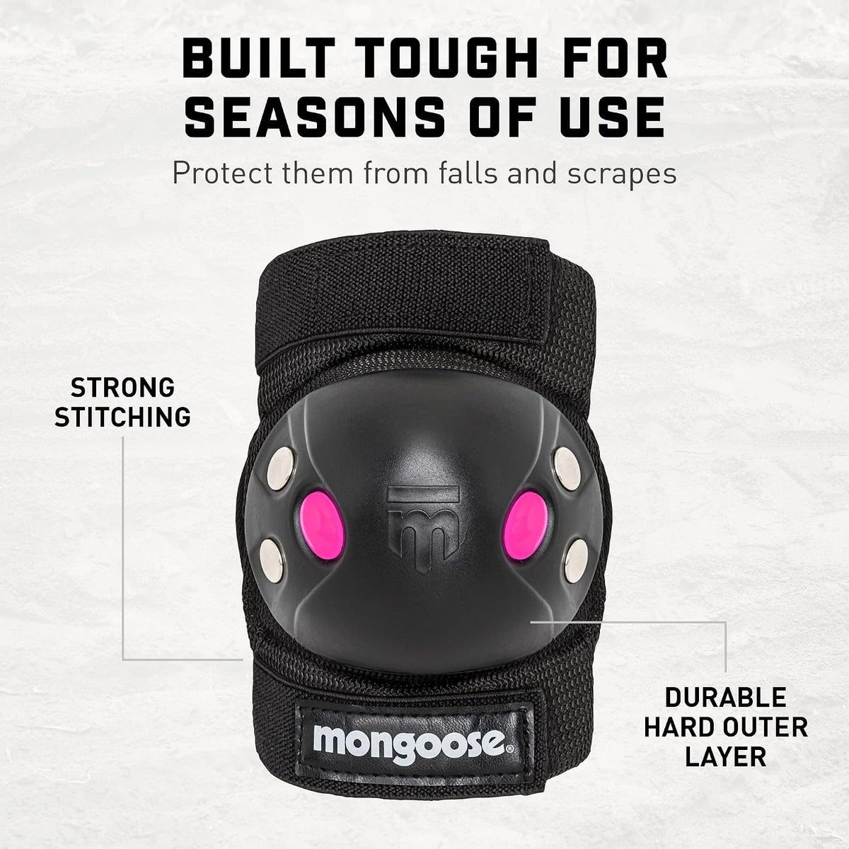 Kids BMX Bike Gel Knee and Elbow Pad Set, Multi-Sport Protective Gear for Boys and Girls Age 8 and Up, Kneesavers and