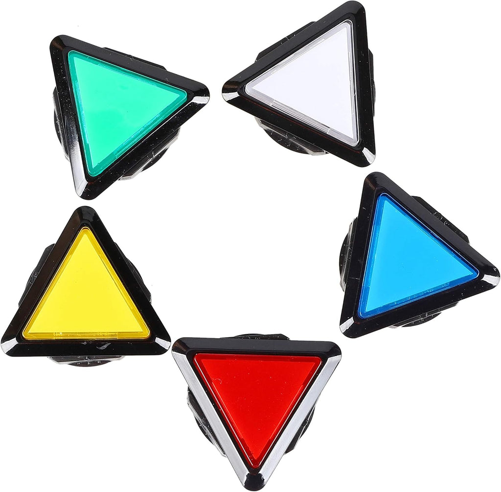 5X Arcade Buttons Triangle LED Illuminated Push Button Switch for Arcade Coin Machine Operated Games