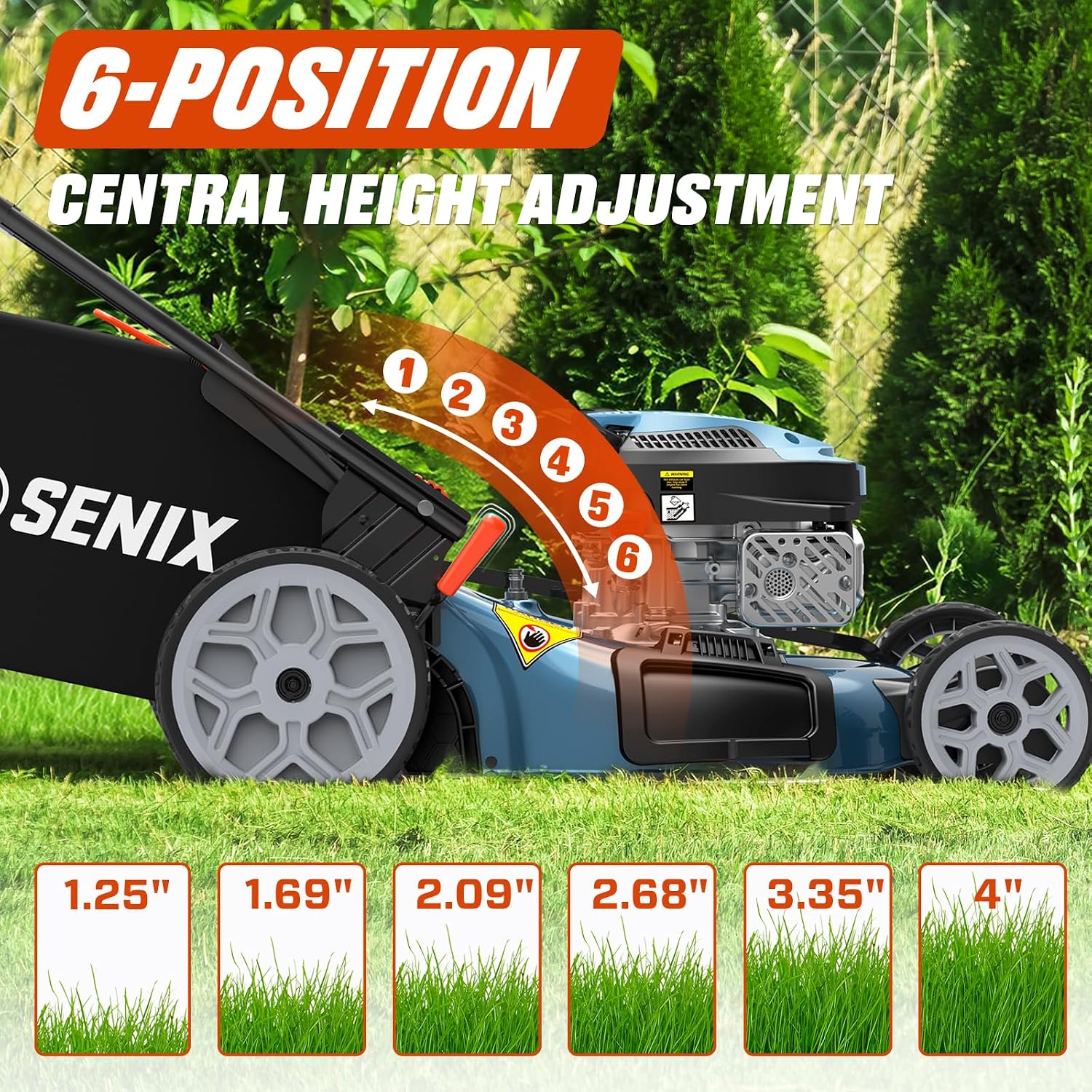 22'' Self Propelled Gas Lawn Mower, 170cc Gas Lawnmower,Easy Start | 4-Cycle Engine, 3-in-1 (Bagging/Mulching/Side