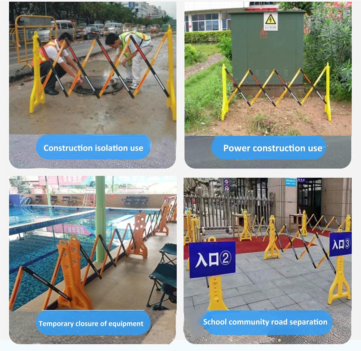 Plastic Mobile Retractable Traffic Fence,Retractable Traffic Fence Portable Water Filled Expanding Safety Barrier