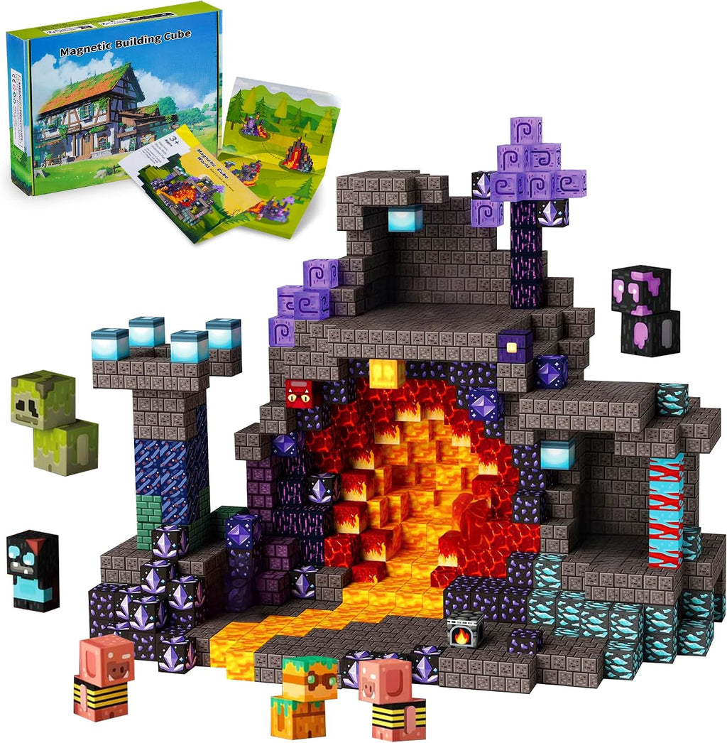 Magnetic Building Blocks Set Cube World - 200PCS Magnet Building Block Cube