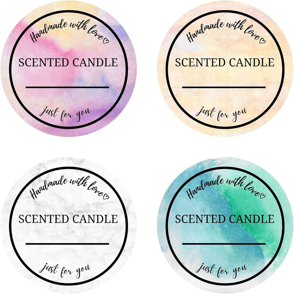 Watercolor Candle Label Roll 2 Inch 300pcs Waterproof | Candle Labels for Candle Making Supplies, Candle Tins, Candle