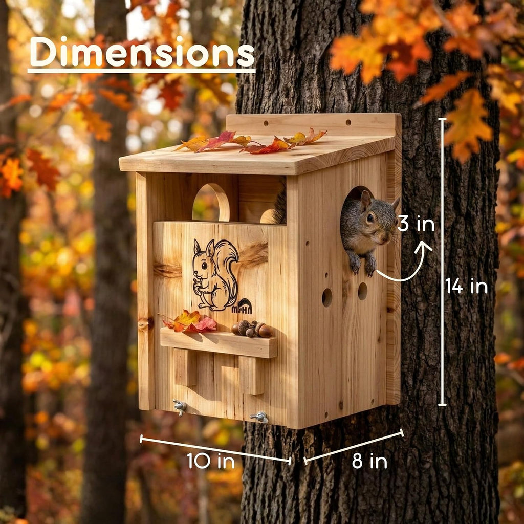 Squirrel House - with Feeder Easy DIY Kit 2 in 1 Houses and Feeder