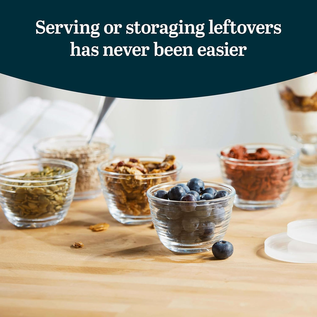 Small Glass Prep Bowls with Lids, Set of 8, 6.25 oz Small Bowls- Ideal for Leftovers, Meal Prep & Dips, Durable &