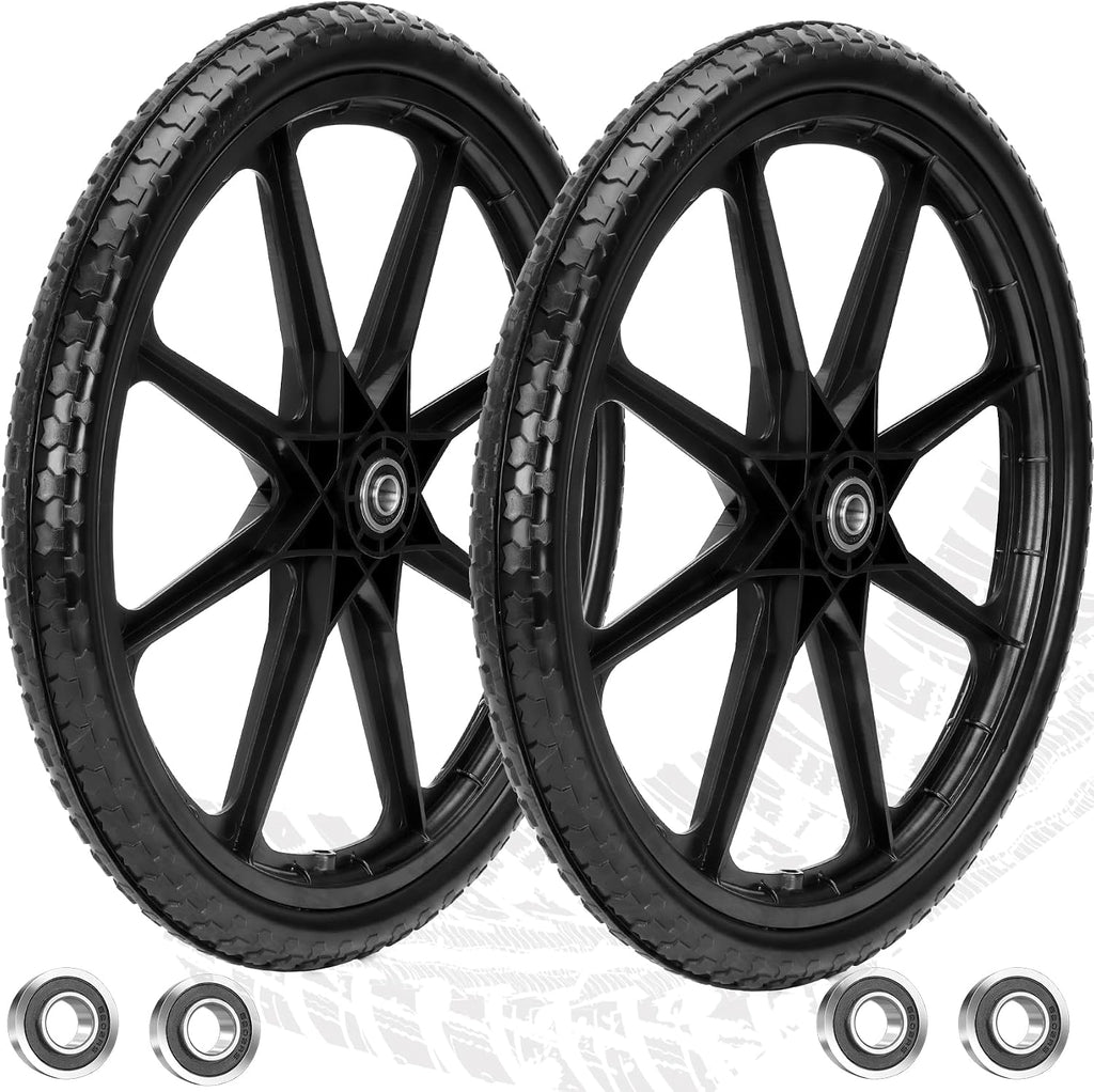 Upgraded 20" Flat Free Wheels Compatible with rubbermaid Wheelbarrow Tires, 20" Flat Free Tires with 5/8" and 3/4"