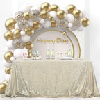 OQSQ Champagne Rectangle Sequin Tablecloth - 60x102 inch, Glitter Drape Table Cloth, Sparkle Sequence Table Overlays