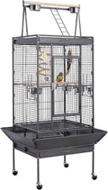 69" Large Bird Cage, Rolling Parrot Cage for Parakeets Cockatiels | Play Top with Ladder & Feeders, Slide-Out Tray