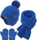 Toddler Hat and Gloves, Baby Beanie Scarf Neck Gaiter Mittens Sets for 0-6 6-12 Months 2t-4t, Kids Winter Hat with