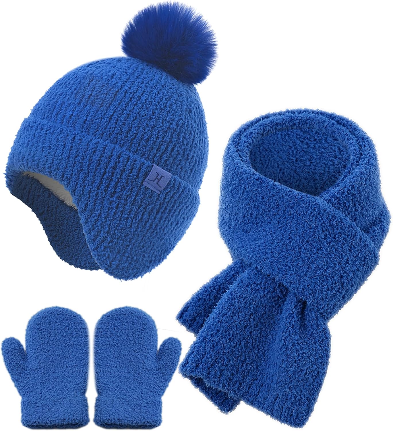 Toddler Hat and Gloves, Baby Beanie Scarf Neck Gaiter Mittens Sets for 0-6 6-12 Months 2t-4t, Kids Winter Hat with