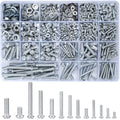 1080 Pcs Screws Bolts and Nuts Assortment Kit, Metric Machine Screws and Nuts and Flat Washers, M3/M4/M5/M6 Cross
