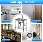 Utility Sink Stainless Steel,Freestanding Single Bowl Kitchen Sink,Outdoor Sink Station with Hose Hook Up,Hot & Cold