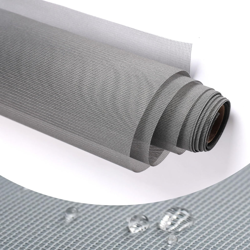 High Density dustproof and Pollen Proof net Window Screen mesh roll Used to Replace Screen Windows and Doors (Grey: