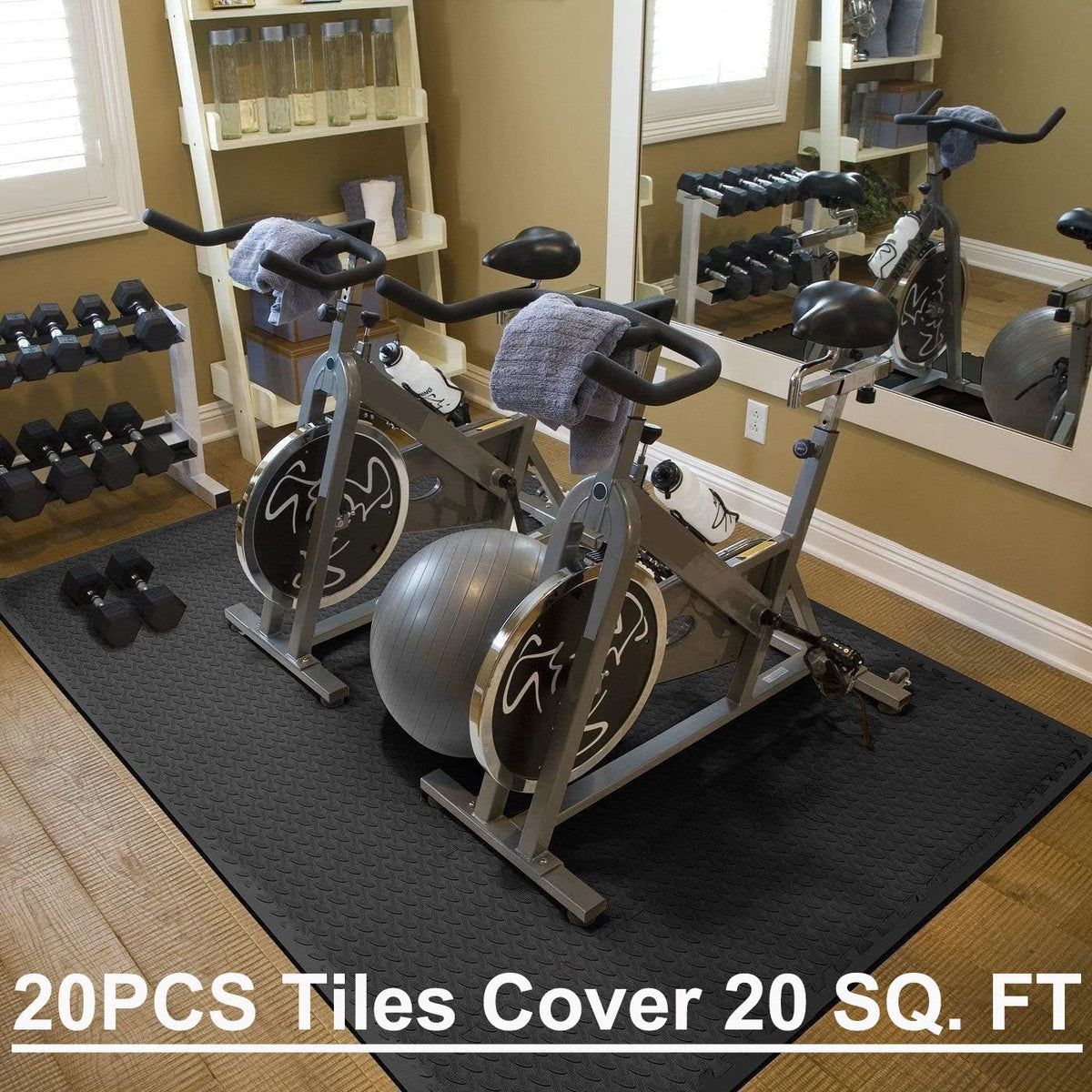 Exercise Mats Puzzle Foam Mats Gym Flooring Mat Cover 20 SQ.FT Interlocking Foam Mats with EVA Foam Floor Tiles for