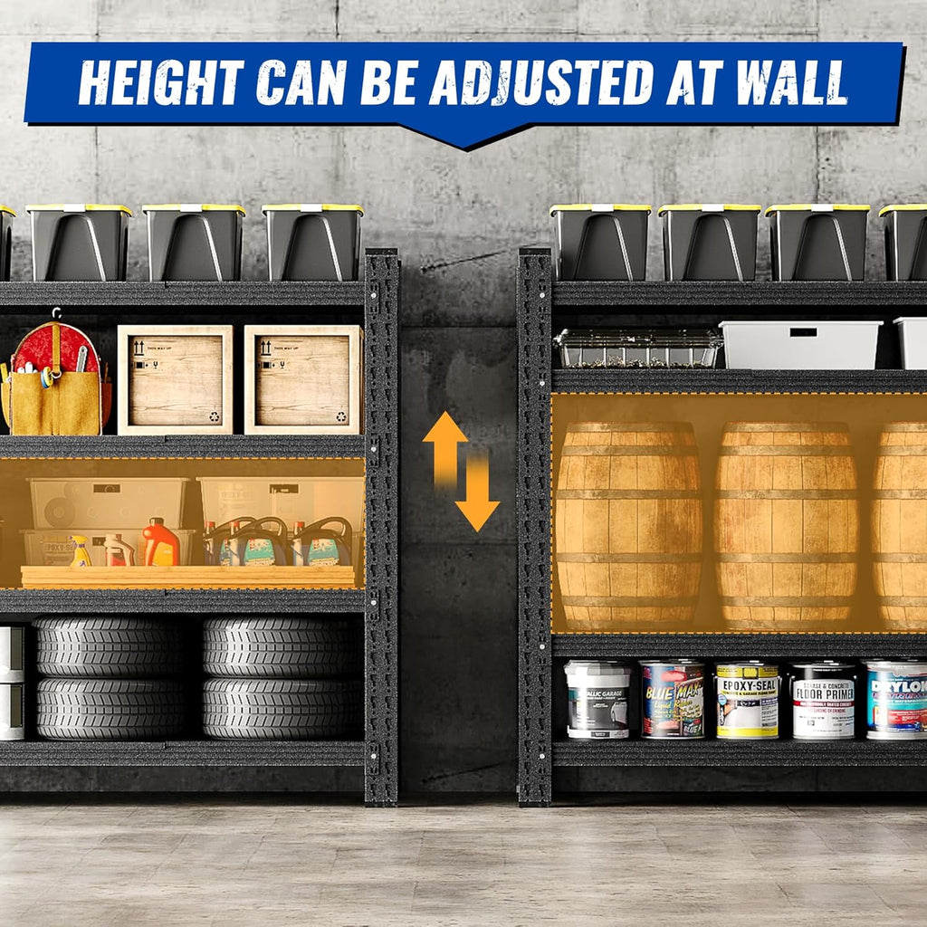 71" W Garage Shelving Storage Shelves 5000LBS Metal Heavy Duty Garage Shelves Units Adjustable Storage Shelves for