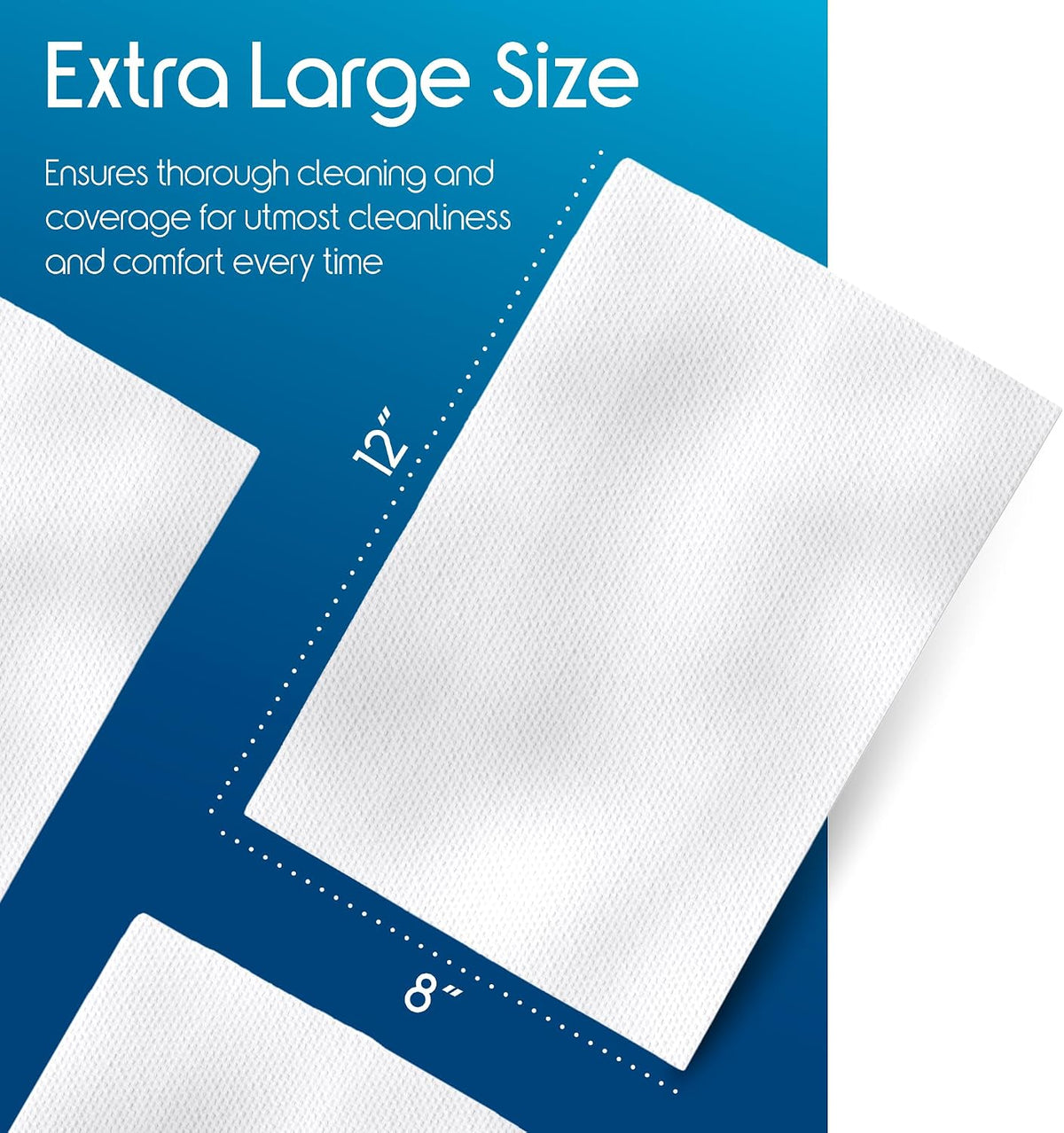 Adult Wet Wipes, Wash Cloths | Adult Wipes for Incontinence & Cleansing for Elderly, 8"x12" (50 Count)
