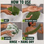 African Net Sponge, Exfoliating Body Scrubber for Back, 3 Pack