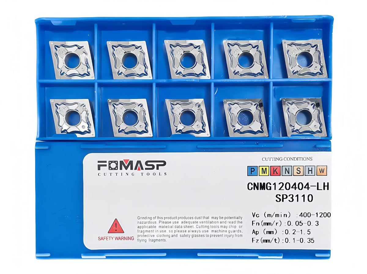 Carbide Inserts for Aluminum CNMG431 / CNMG120404-LH for Turning Cutting Tools,10 PCS