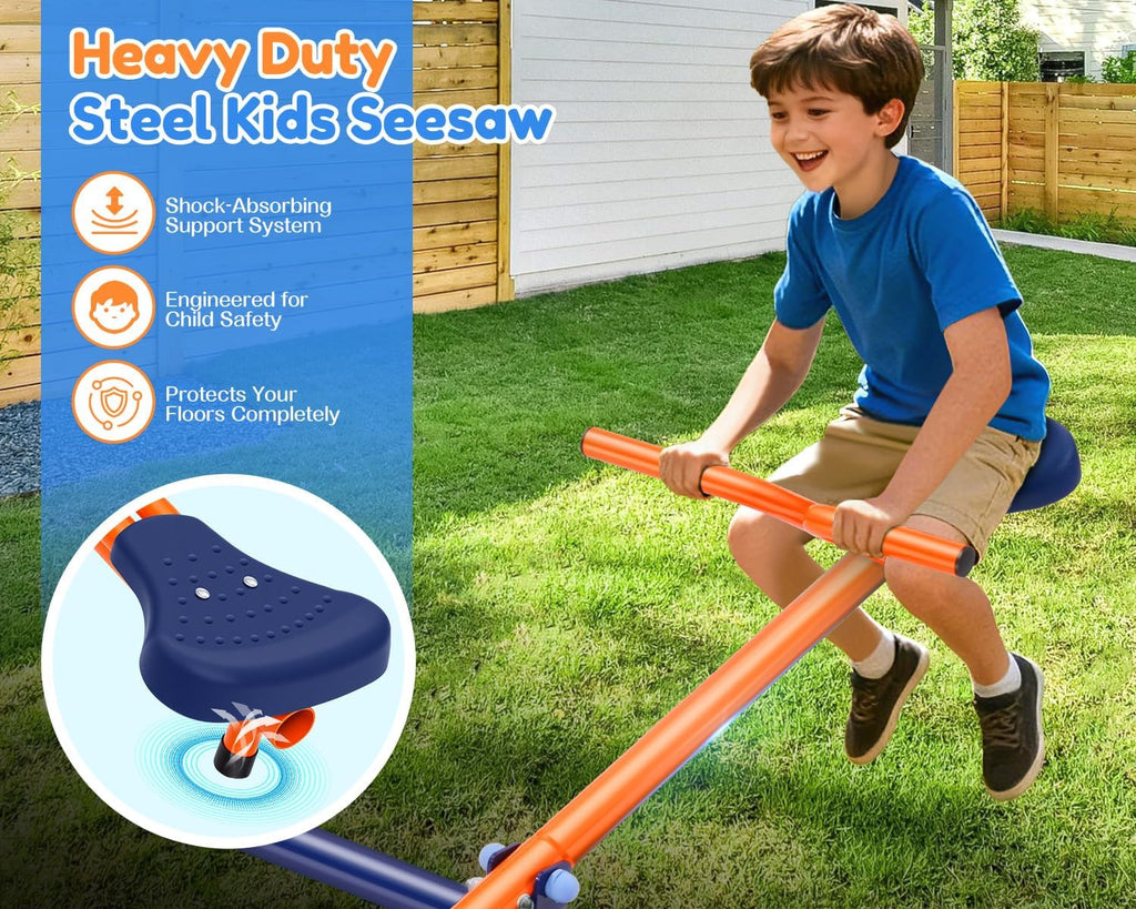 Swing Sets for Backyard Kids 3-12, Outdoor Playground Swingset with Slide&Teeter-Totter,700LBS Heavy Duty Swing Set