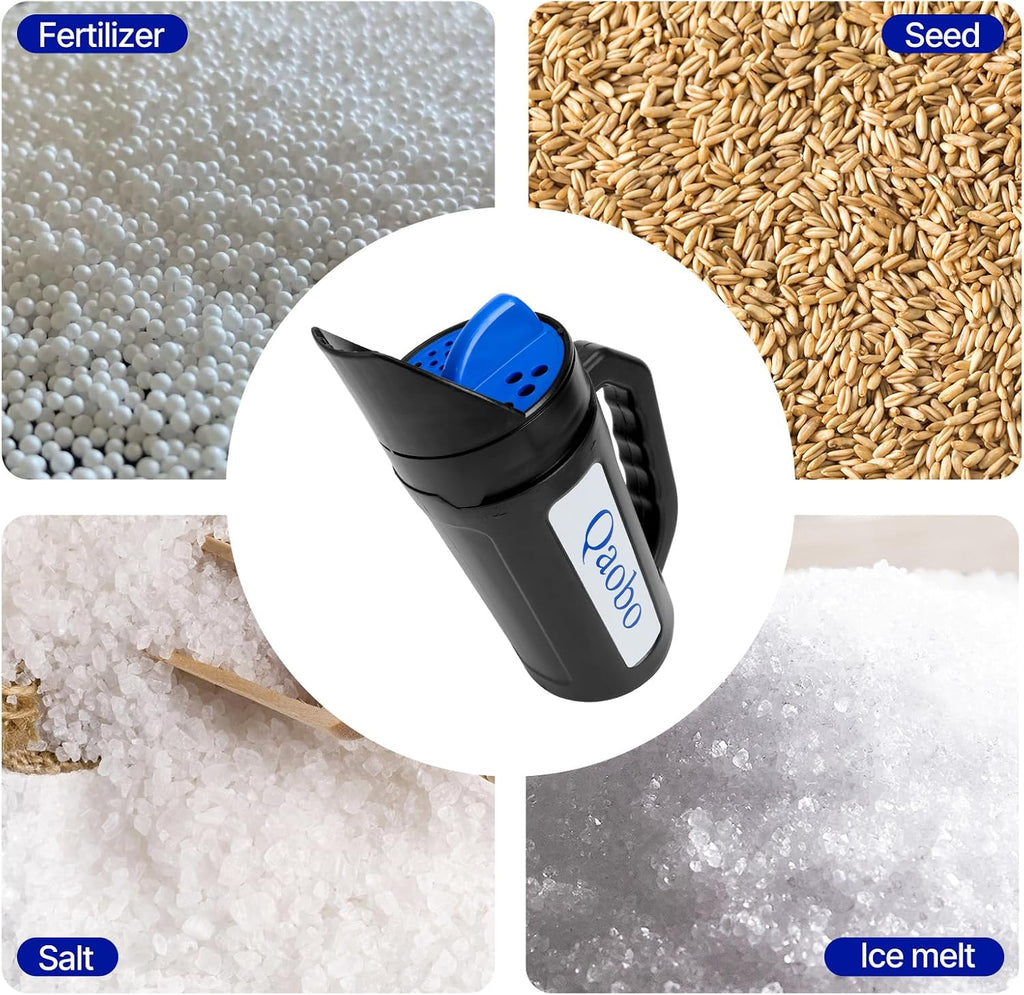3-Adjustable-Setting Handheld Spreader, Multi-Use Lawn Spreaders for Fertilizer, Grass Seed, Salt and Ice Melt