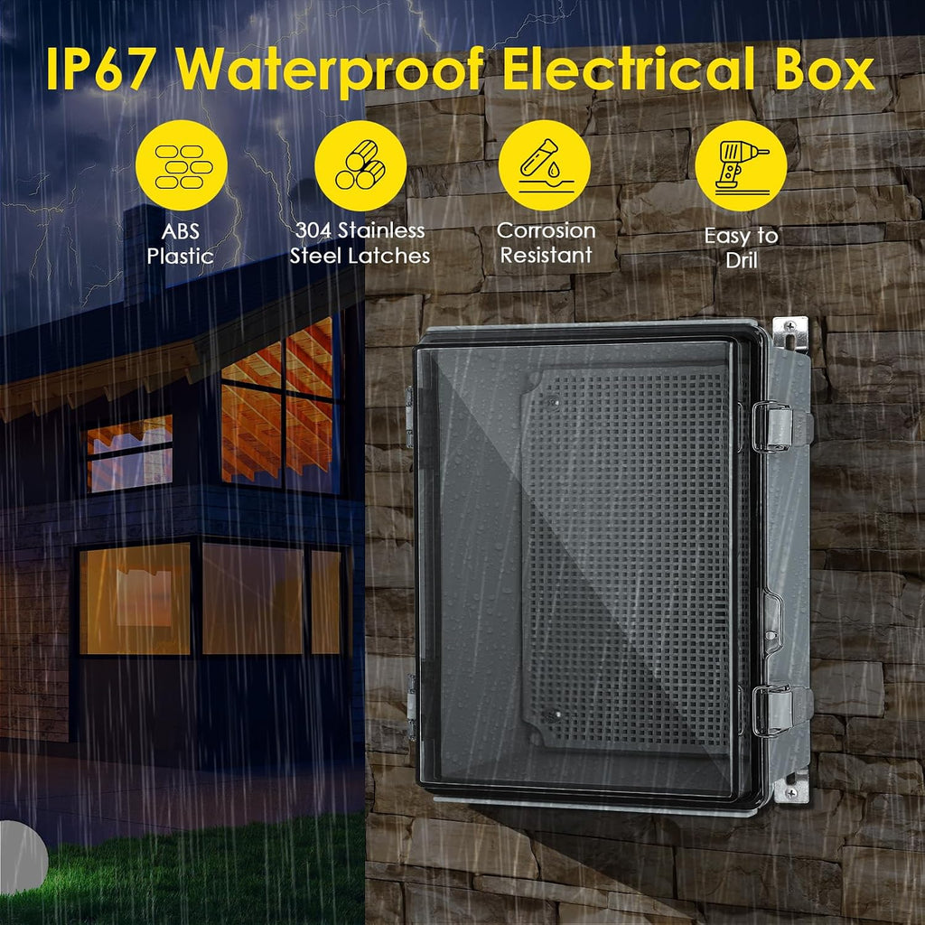 IP67 ABS Outdoor Electrical Junction Box Waterproof with Aluminum DIN Rail