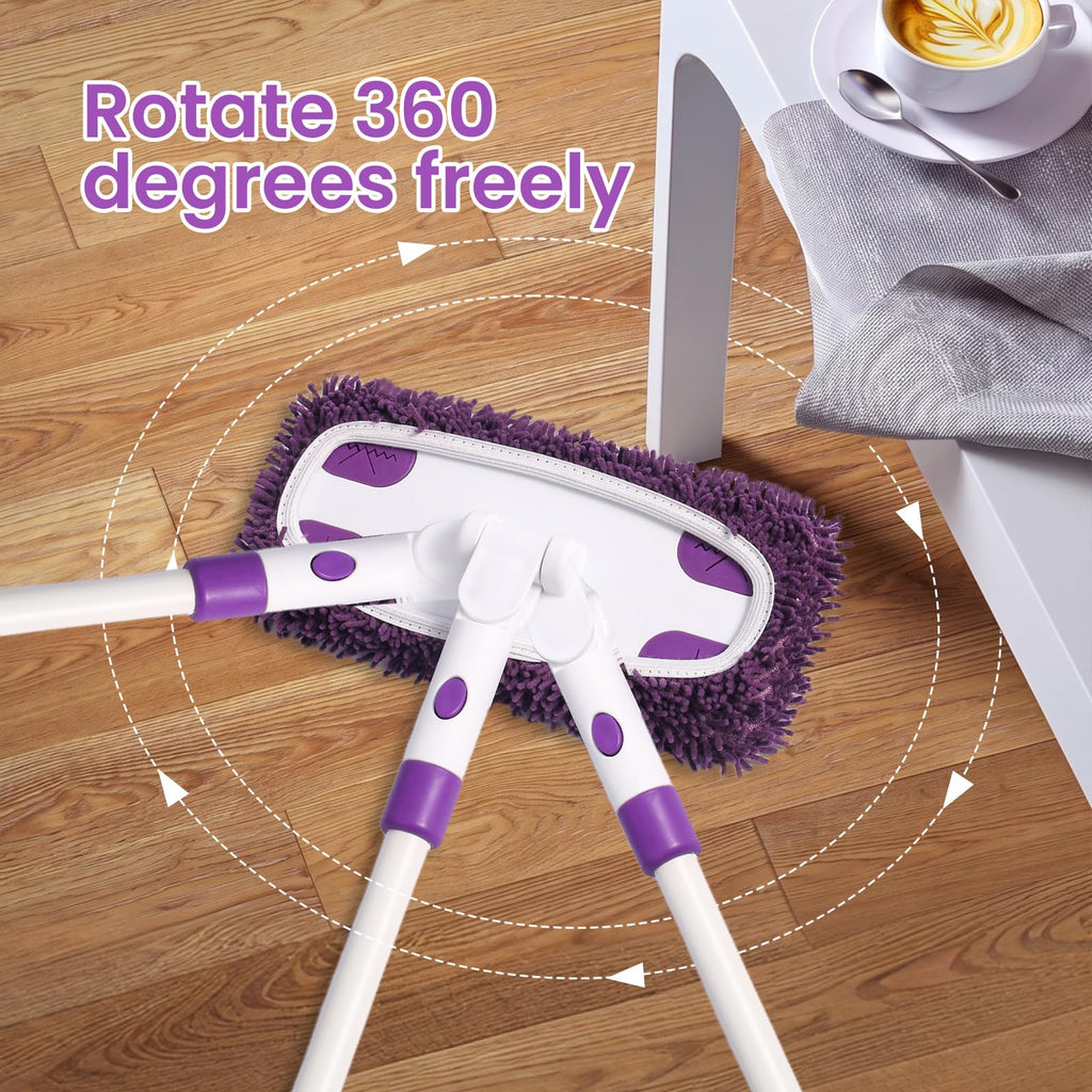Collapsible Mop and Bucket Set with Sweeper Mop System and Mop Pads
