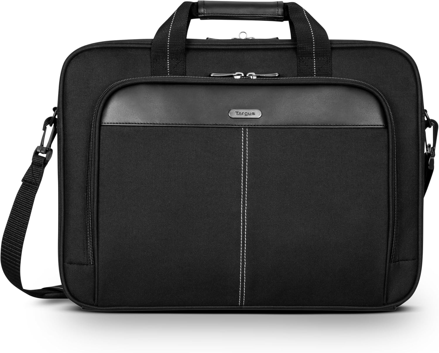 15-16 Inch Slim Lightweight Laptop Briefcase, Black - Messenger and Shoulder Bag with Padded Compartment and Trolley