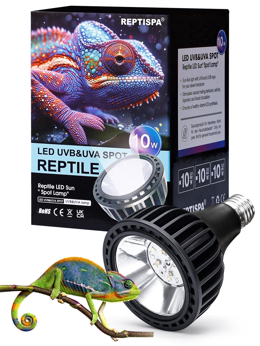 LED UVB Light for Reptiles, 10 Watts, 5.0 UVB