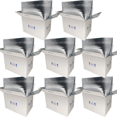 Insulated Shipping Boxes with Liners, 8 Pack 15'' x 10'' x 11'' Small Cold Shipping Boxes, for Perishable Frozen Food