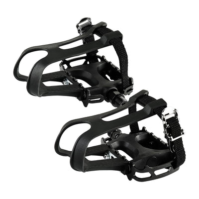 Bike Pedal with Toe Clip Cage - 2-Set, Universal Fit Bike Pedals 9/16" Compatible, Non-Slip & Durable Lightweight