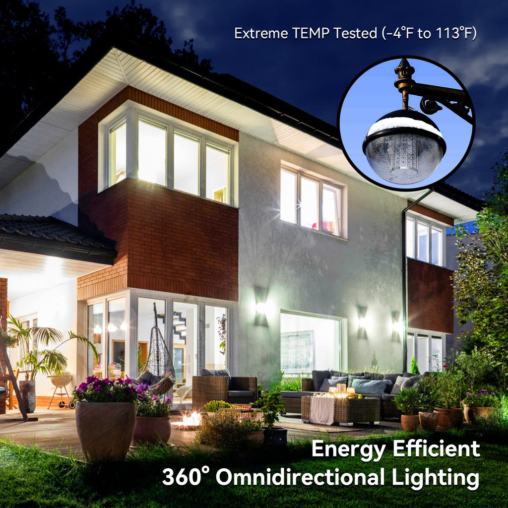 60W LED Light Bulb 500W Equivalent LED Corn Light Bulb 5500Lumen 6500k Cool Daylight White E26/E27 Base Bulb Large