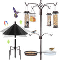 6-Hook Bird Feeding Station with 19" Metal Squirrel Baffle, 94 Inch