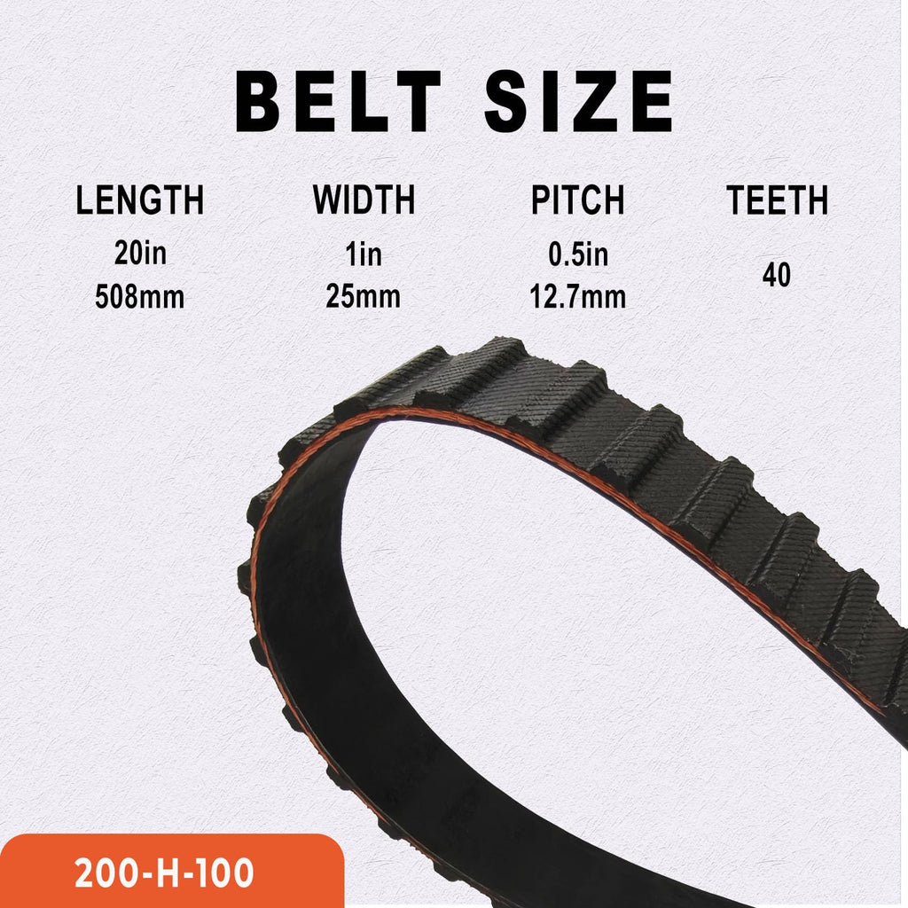 PODYORK 200-H-100 H Timing Belt，Closed Loop Belt