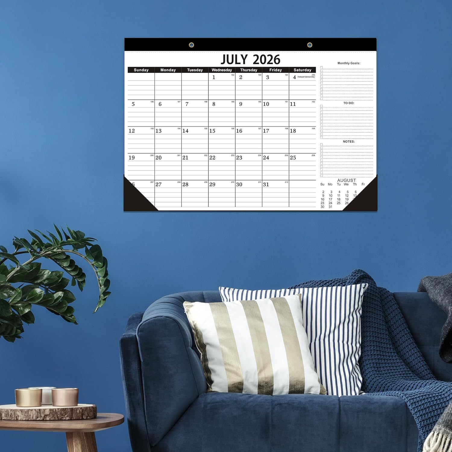 Desk Calendar 2026-2027,July 2026 to December 2027, Desk calendar 2026-2027 with to-do list,2027 Calendar 18