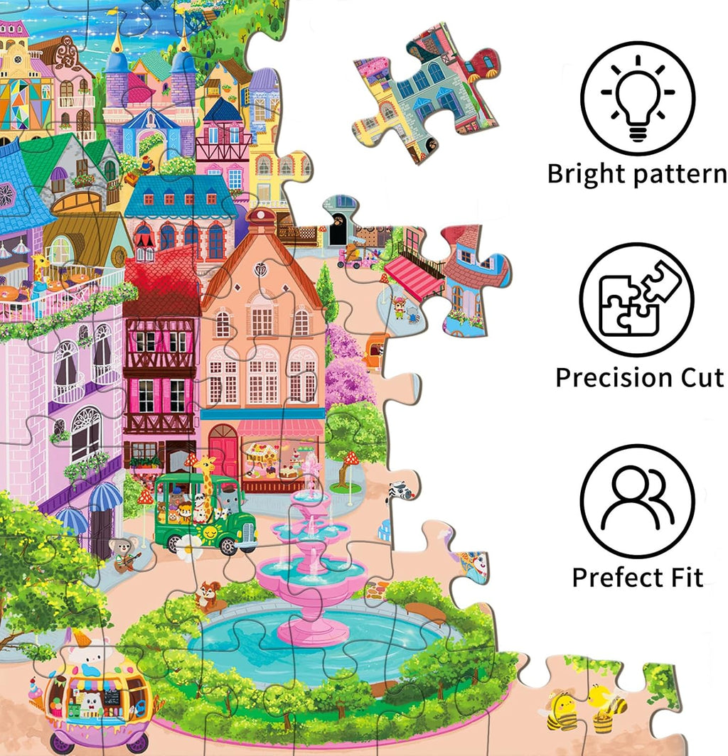 Puzzles for Adults 1000 Pieces, Jigsaw Puzzle for Adults, Fun Challenging Puzzle, Rainbow Cloud Kingdom Puzzles Game