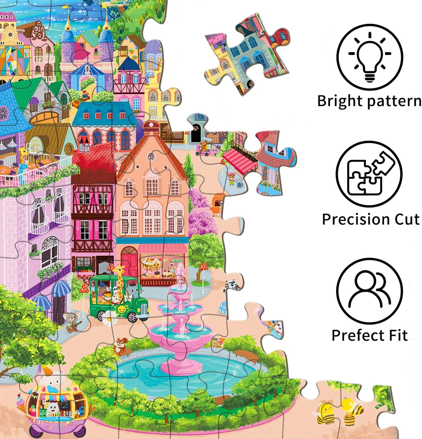 Puzzles for Adults 1000 Pieces, Jigsaw Puzzle for Adults, Fun Challenging Puzzle, Rainbow Cloud Kingdom Puzzles Game