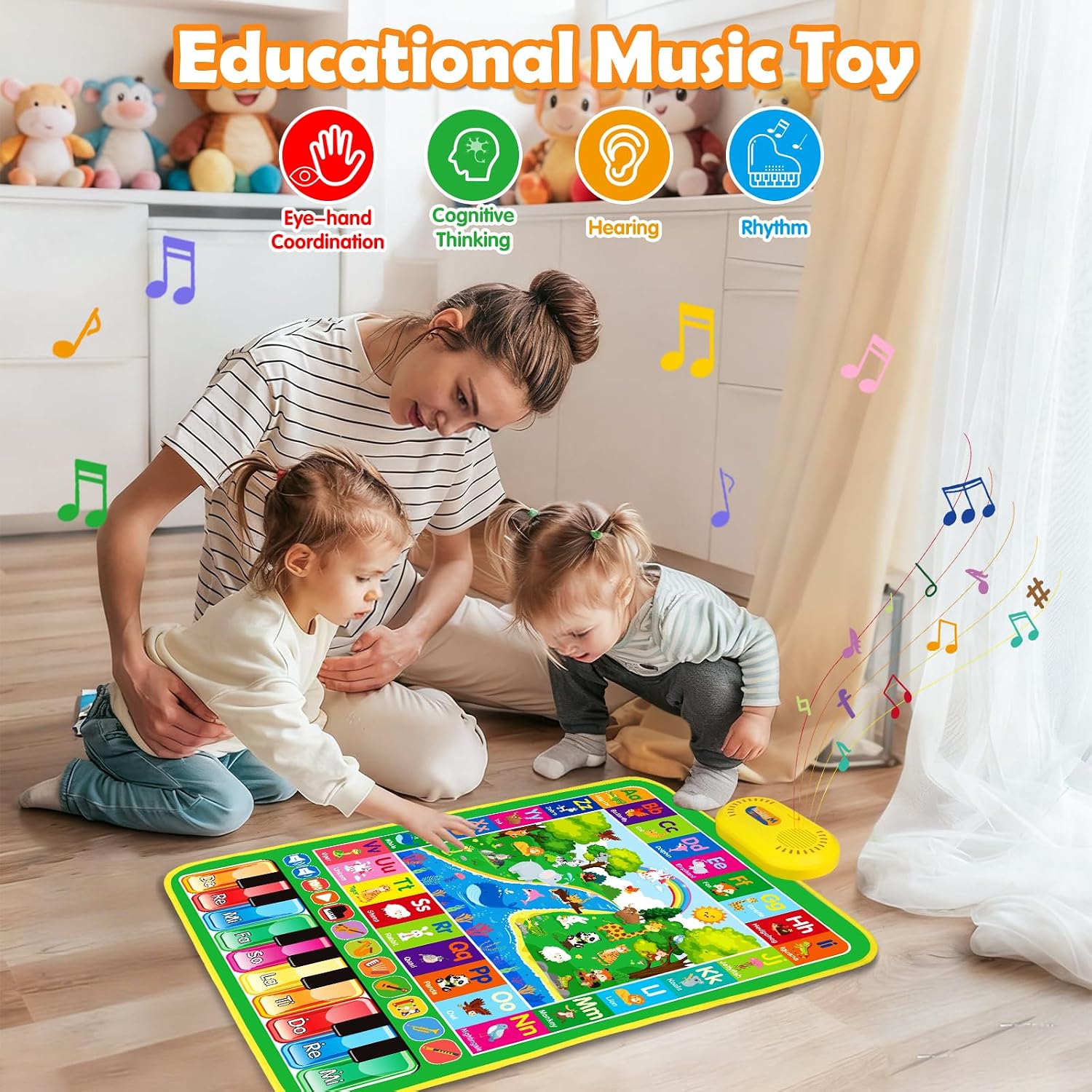 Baby Toys for 1 Year Old Gifts: 3 in 1 Alphabet Animal Piano Music Play Mat | Toddler Toys Age 1-3 Musical Toy 12-18