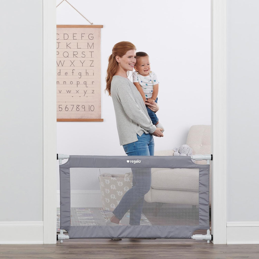 Safety 27.5-50” Extra Wide Mesh Baby Gate for Doorways & Hallways, Expandable Pressure Mounted Baby Gate for Toddlers