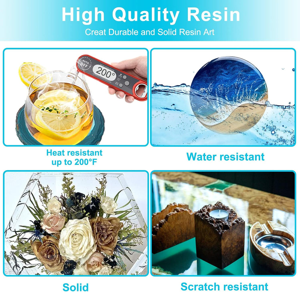 Epoxy Resin Crystal Clear: 64OZ Epoxy Resin kit Fast Curing Heat Resistant for Casting Coating Art DIY Craft Jewelry