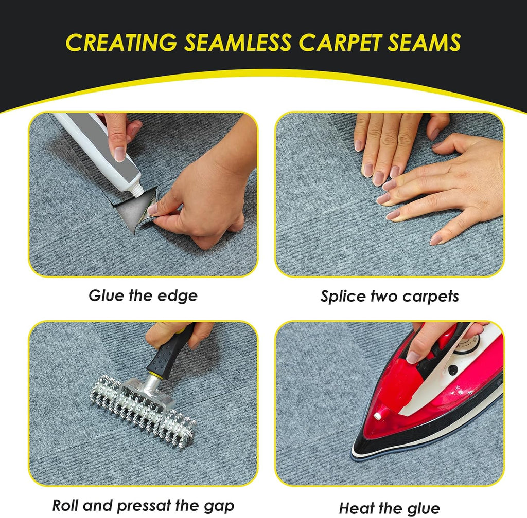 Carpet Seam Roller Tool - Ergonomic Non-Slip Handle for Easy Use, Hot Melt Tape Roller for Loop Pile Carpets