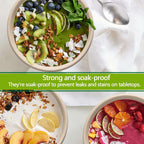 24 Oz Disposable Bowls, [100 Pack] Paper Bowls Disposable - Heavy Duty and Eco-friendly Sugarcane and Bamboo Bagasse