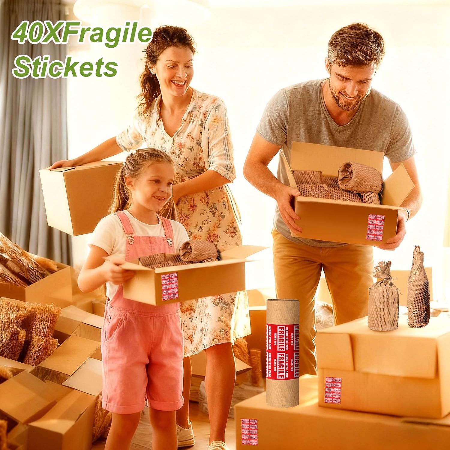 Honeycomb Packing Paper 12"x150' Recyclable Bubble Cushioning Wrap Roll | Eco-Friendly Bubble Wrap for Packing &