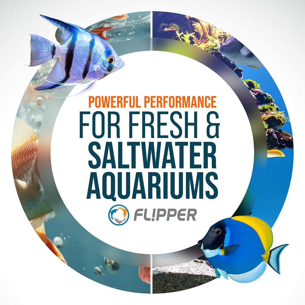 Flipper Edge Standard Magnetic 2-in-1 Aquarium Cleaner for Glass and Acrylic Tanks up to 1/2" (12mm) Thick – Dual