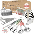 22-Piece Stainless Steel Measuring Cups and Spoons Set, Tad Dash Pinch Smidgen Drop Mini Measuring Spoons, Measuring