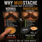 MUDstache Unscented Mustache Training Wax for Men (1 oz)